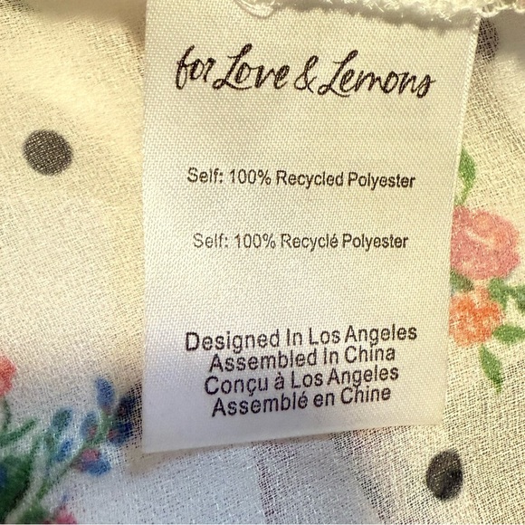 For Love And Lemons White Pink Mini Dress - Picture 13 of 14